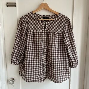 Gap Brown Gingham Blouse